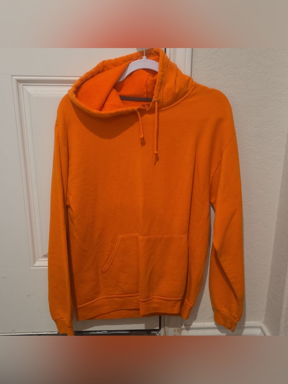 Fruit of the Loom Men's Crewneck Hoodie Sweatshirt in Orange